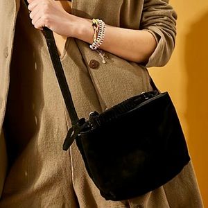Free People Cody Suede Convertible Crossbody Bag - Black. NWT
